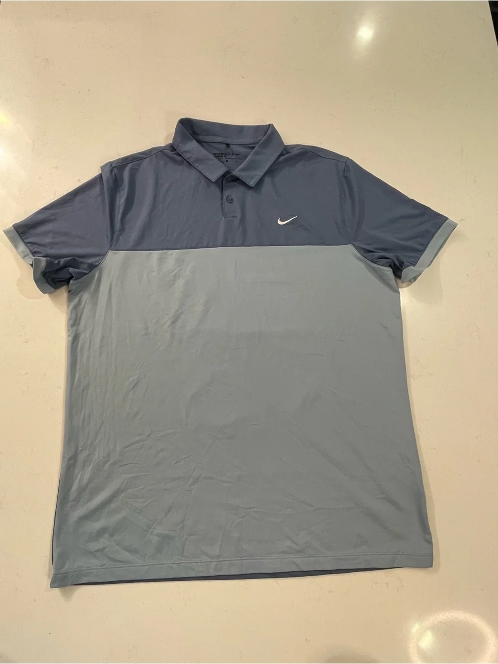 Nike Golf Dri-FIT Men's Large Blue Colorblock Polo Shirt 725527-404